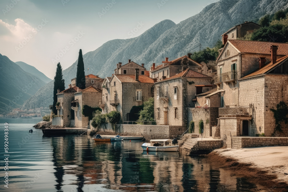 old town of kotor country created with Generative AI technology