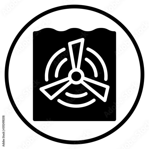 tidal power glyph icon