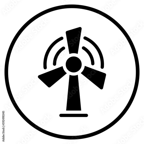 wind energy glyph icon