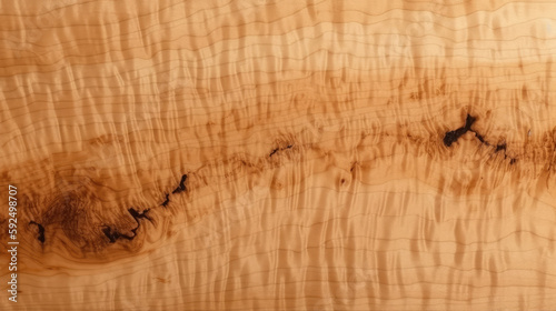 Exotic Curly Maple Texture Wooden Background - generative ai