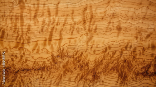 Exotic Curly Maple Texture Wooden Background - generative ai