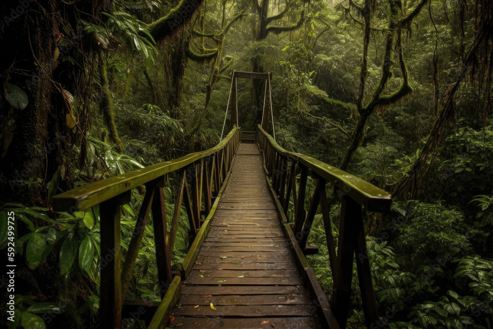 bridge in the forest created with Generative AI technology bridge in the forest created with Generative AI technology