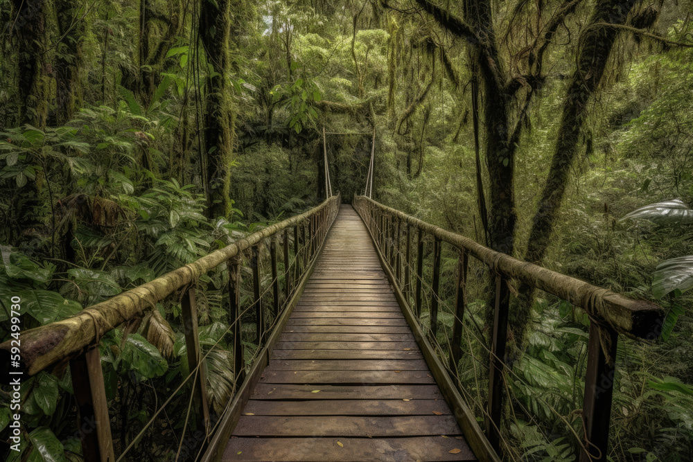 bridge in the forest created with Generative AI technology bridge in the forest created with Generative AI technology