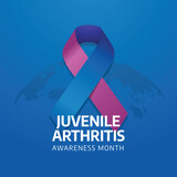 arthritis awareness month vector illustration. blue and purple ribbon flat design. arthritis awareness vector design template. 