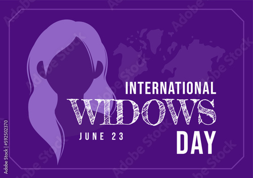 International Widows Day Vector Illustration on June 23 with Woman Mourns and Injustice Faced by Widow in Flat Cartoon Hand Drawn Templates
