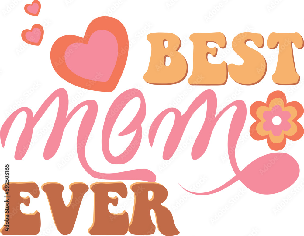 Mother's Day Retro groovy SVG Design