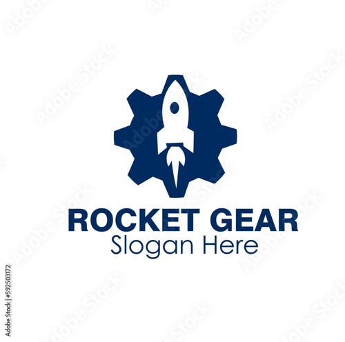 rocket gear logo design concept