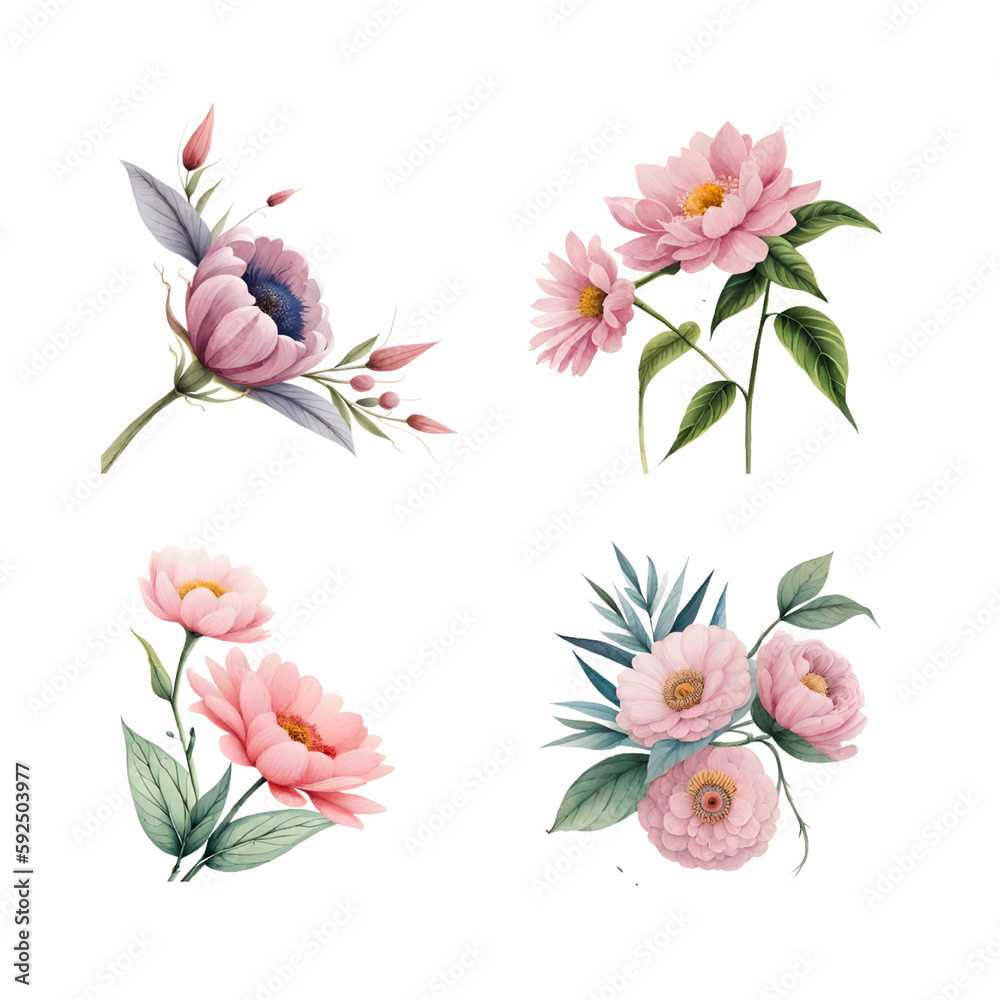 floral watercolor collection for wedding invitations  in  wallpapers  fashion  prints.