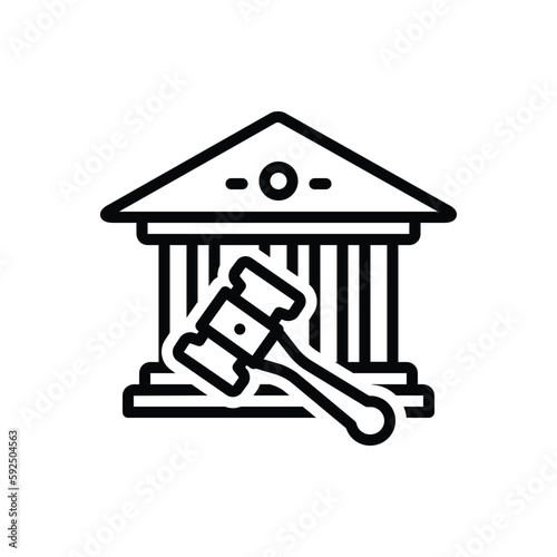 Black line icon for judicial  photo