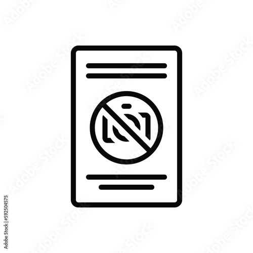 Black line icon for notice 