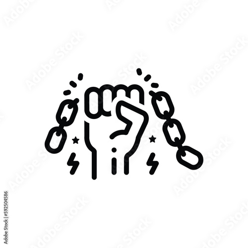 Black line icon for powerful 