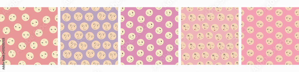 Feminine look, abstract personage, mascot design, funny face, cute icon