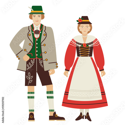 girl and young man in folk German costume