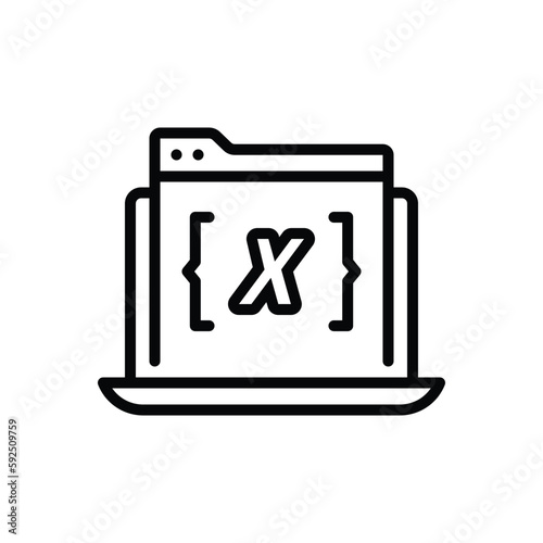 Black line icon for variables 