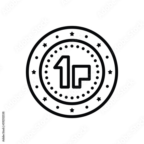 Black line icon for penny 