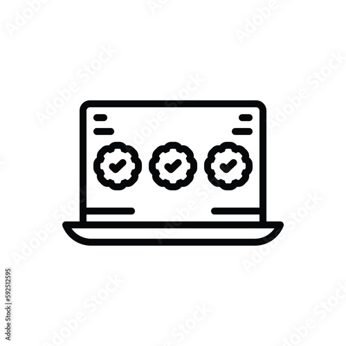 Black line icon for version 