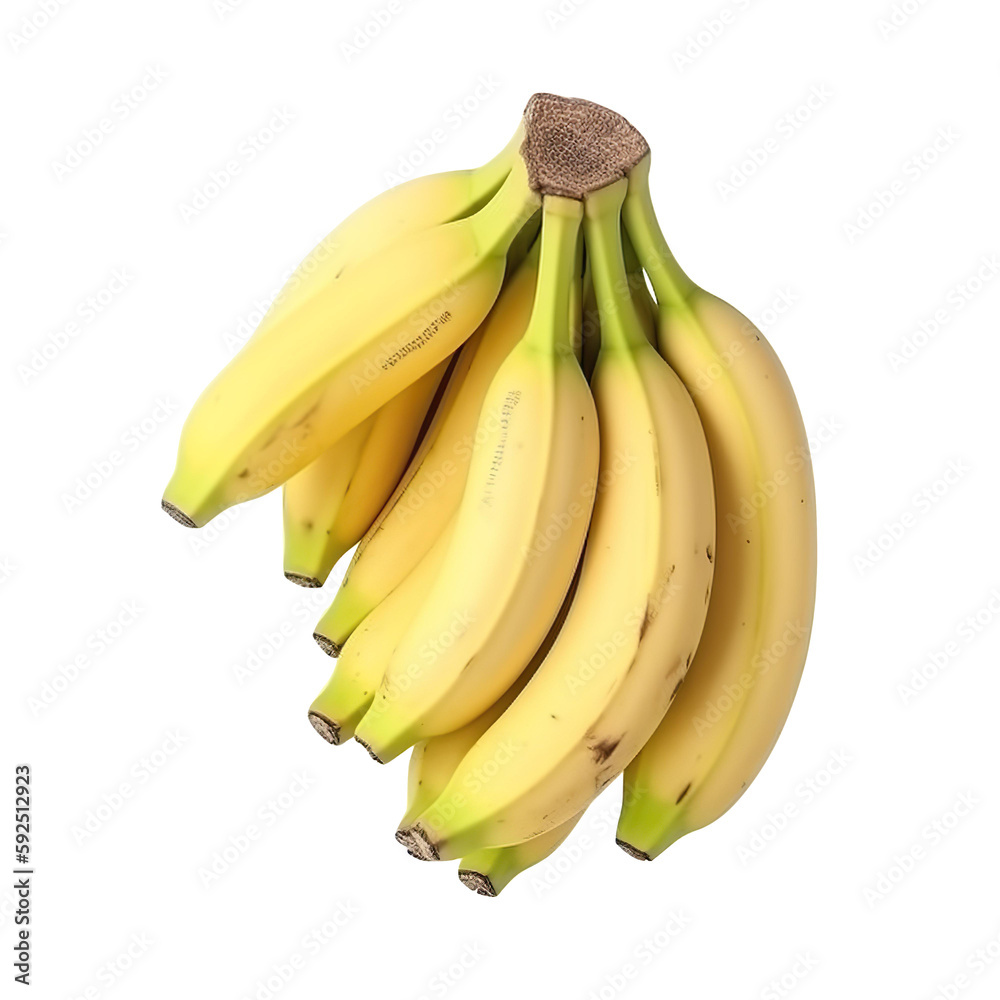 banana on transparent background, Generative Ai