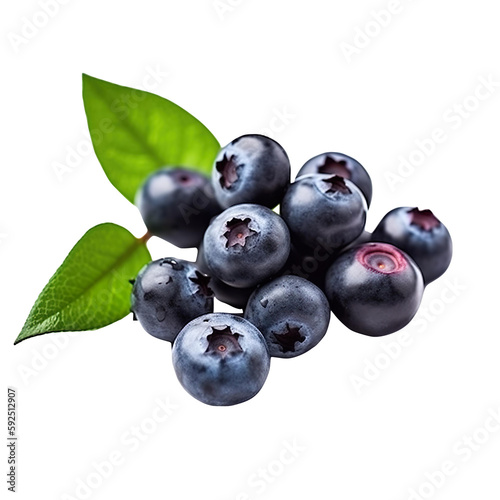 blueberries on transparent background, Generative Ai