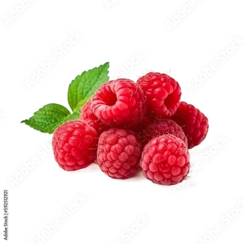 raspberries on transparent background  Generative Ai