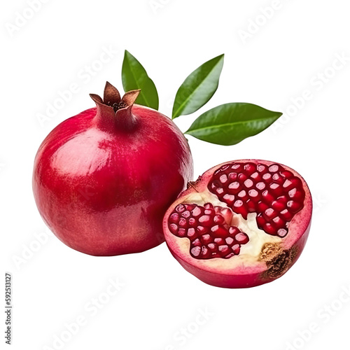 pomegranate on transparent background, Generative Ai