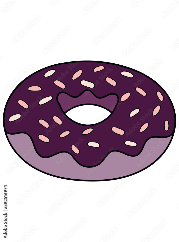 Indulge in the sweet, whimsical world of donuts with this charming illustration! Featuring a variety of cute and colorful donuts, this artwork is perfect for adding a touch of sweetness.