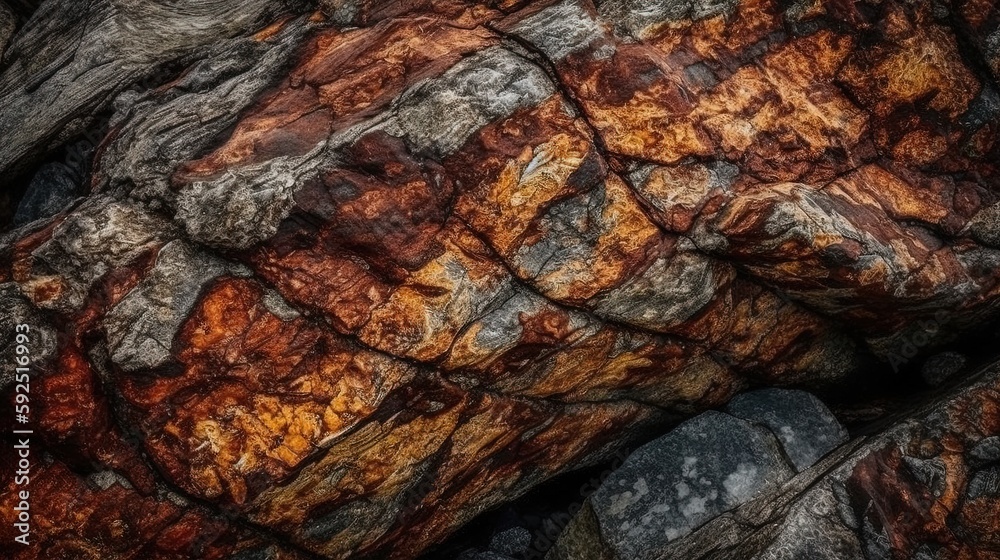 Dark red orange brown rock texture with cracks. Close-up. Rough mountain surface. Stone granite background for design. Nature. Dark red orange brown rock texture with cracks. Close-up. Rough mountain surface. Stone granite background for design. Nature.