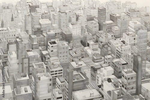 city ink illustration drawing generative ai