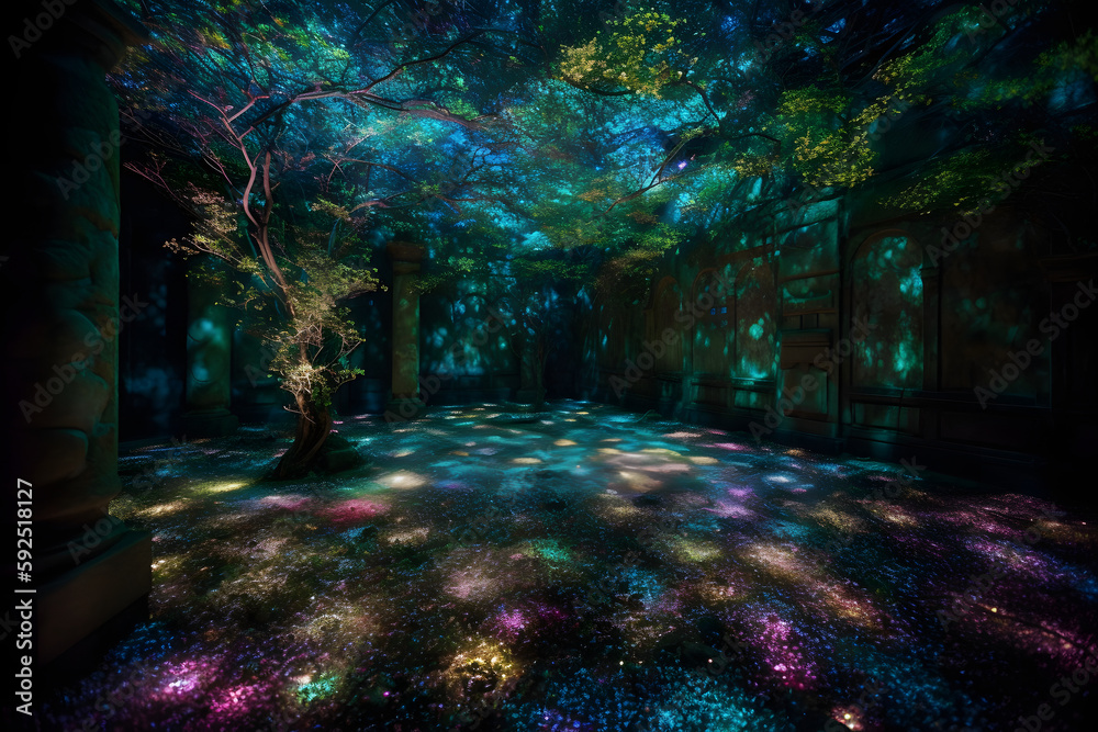 forest in night generative ai forest in night generative ai