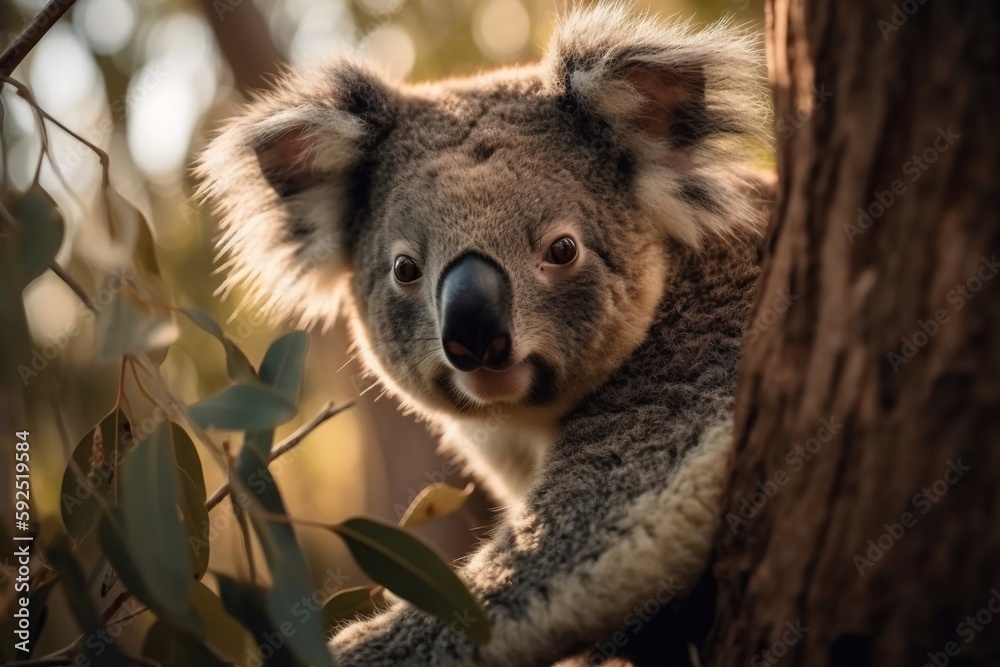 Fototapeta premium portrait of big koala on the forest
