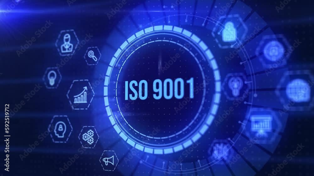 Business, technology, internet and network concept. Virtual screen of the future with the inscription: ISO 9001. Business, technology, internet and network concept. Virtual screen of the future with the inscription: ISO 9001.