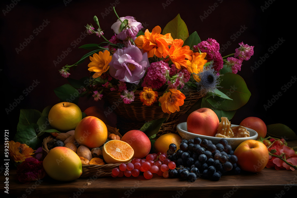 still life with fruits Generative AI still life with fruits Generative AI