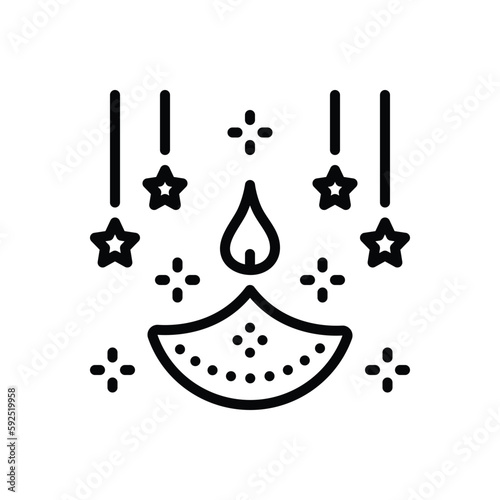 Black line icon for festival 