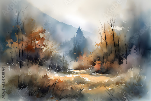sunrise in the mountains Generative AI
