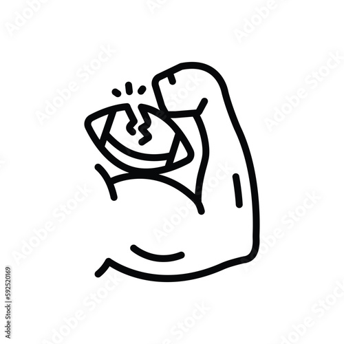 Black line icon for robust 