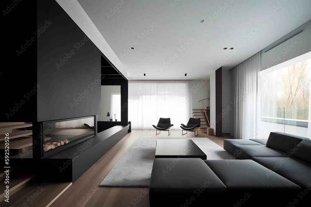 Fotografie modern living room Generative AI