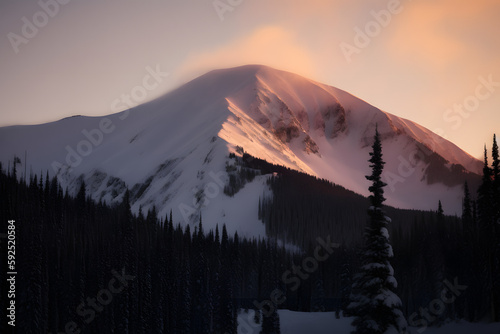 sunrise in the mountains Generative AI