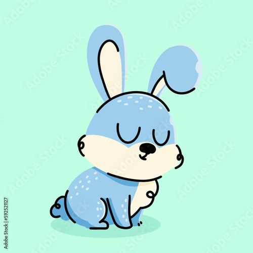 Cute Rabbit cartoon. vector cartoon illustration © ozy