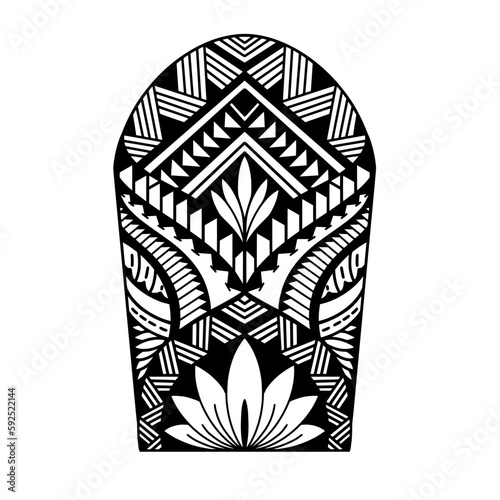 Wrap around arm polynesian tattoo design. Pattern aboriginal samoan. illustration EPS10
