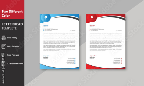 Modern Minimalist Professional Corporate Letterhead Design. Simple Corporate Identity Letterhead Template