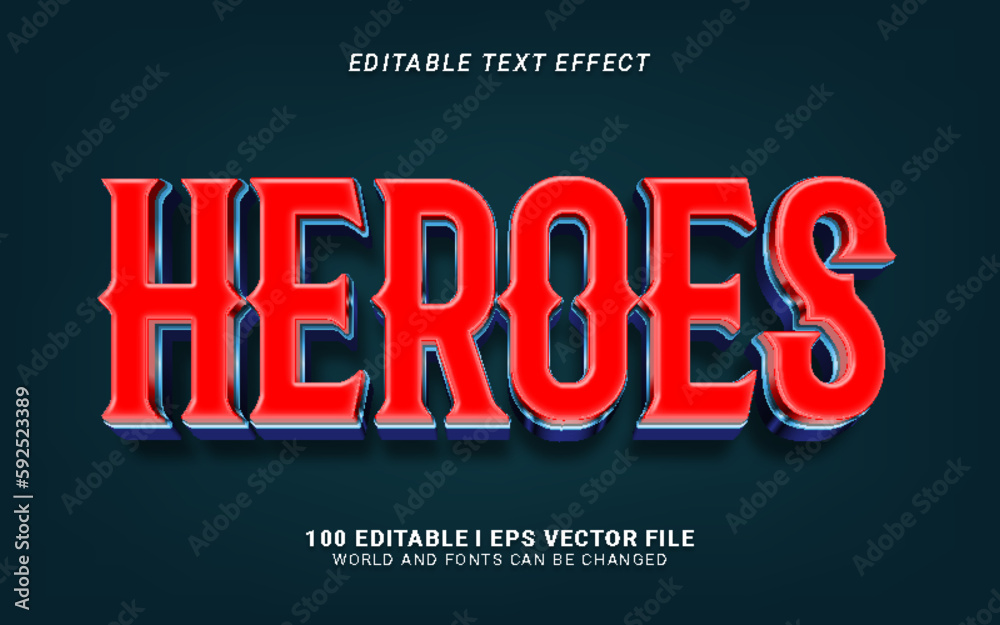 Obraz premium heroes 3d style text effect design