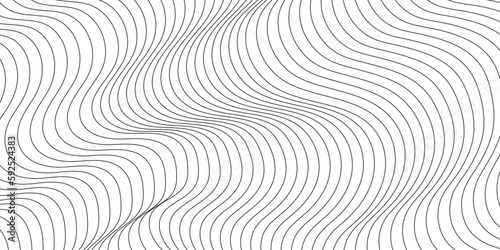 Abstract wavy curved lines on white background. Abstract seamless pattern with lines background.