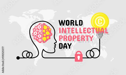 World Intellectual Property Day greeting with head connected to the light bulb