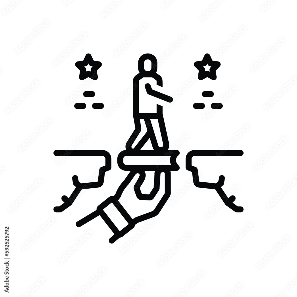 Black line icon for pass 