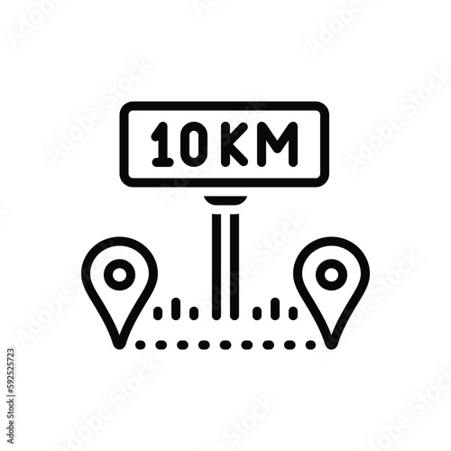 Black line icon for km location  photo