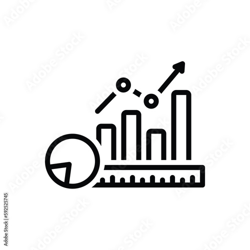Black line icon for metric