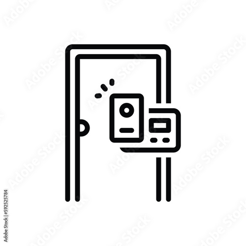 Black line icon for pass 