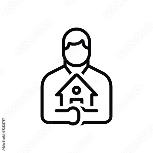 Black line icon for own 