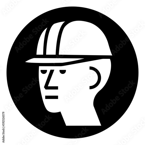 Wear Hard Hat Symbol Sign ,Vector Illustration, Isolate On White Background Label. EPS10