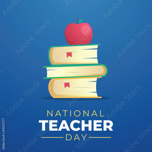 vector graphic of national teacher day good for national teacher day celebration. flat design. flyer design.flat illustration.