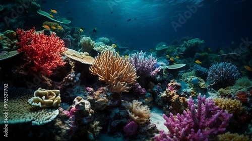 coral reef with fish © Frame
